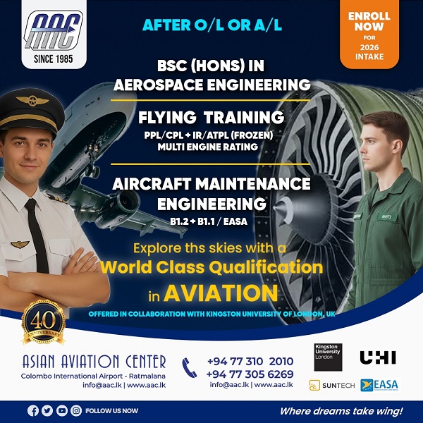 Aviation Degree and Flying Training in Sri Lanka | Asian Aviation Center